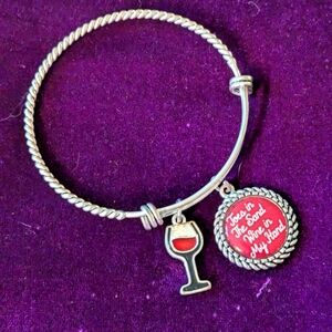 Silver Wine Charm Bracelet